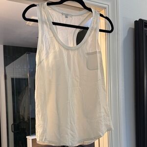 Joie silk Cream Sleeveless Tank Top with Scoop Neck